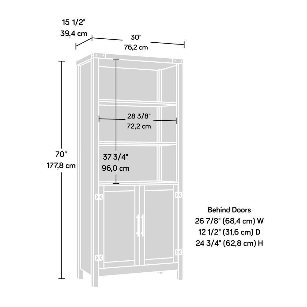 SAUDER Bridge Acre 70 in. Orchard Oak 5-Shelf Standard Bookcase with Doors 427324