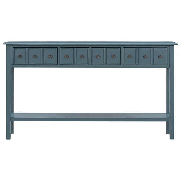 Entryway Console Table， Sofa Table with Two Drawers and Bottom Shelf