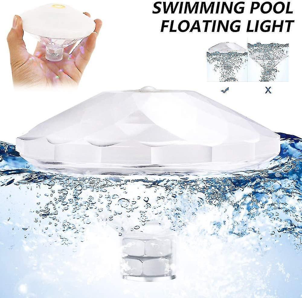 Color Floating Pool Light， Disco Bath Light， Ip68 Submersible Led Light， Led Underwater Light With 7