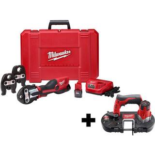 MW M12 12-Volt Lithium-Ion Force Logic Cordless Press Tool Kit with M12 Bandsaw 2473-22-2429-20