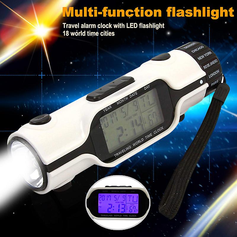 1 Pcs Electronic Digital Led Alarm Clock Flashlight Perpetual Calendar Multifunction For Travel