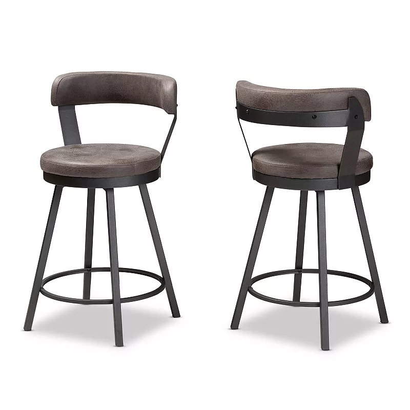 Baxton Studio Arcene Bar Stool 2-piece Set