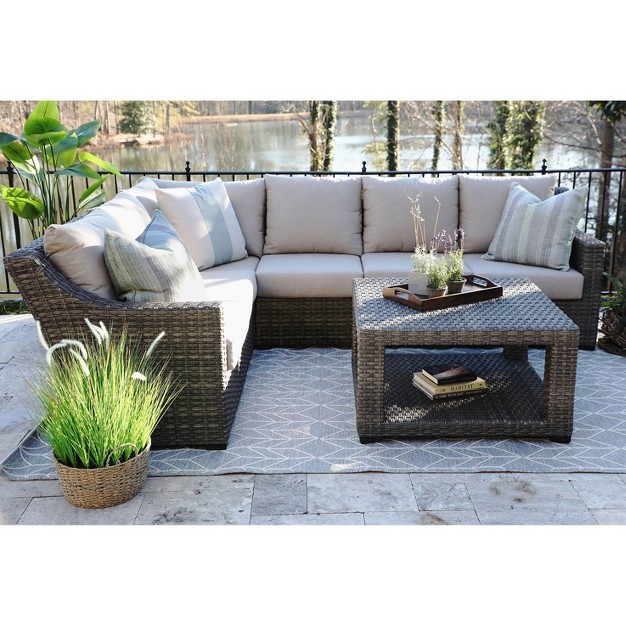 Alder Grey 5pc Sectional With Sunbrella Canopy Home And Garden