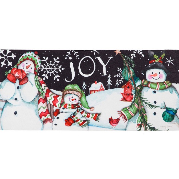 Christmas Snowman Holiday Sassafras Mat 1 Mat Insert 25 Inches Winter Holiday Joy 431879 Rubber Multicolored