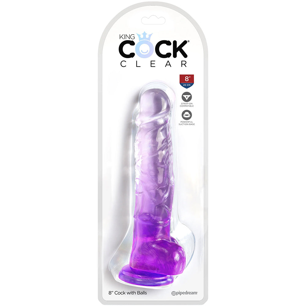 King Cock 8 Inch Ballsy Dildo in Purple