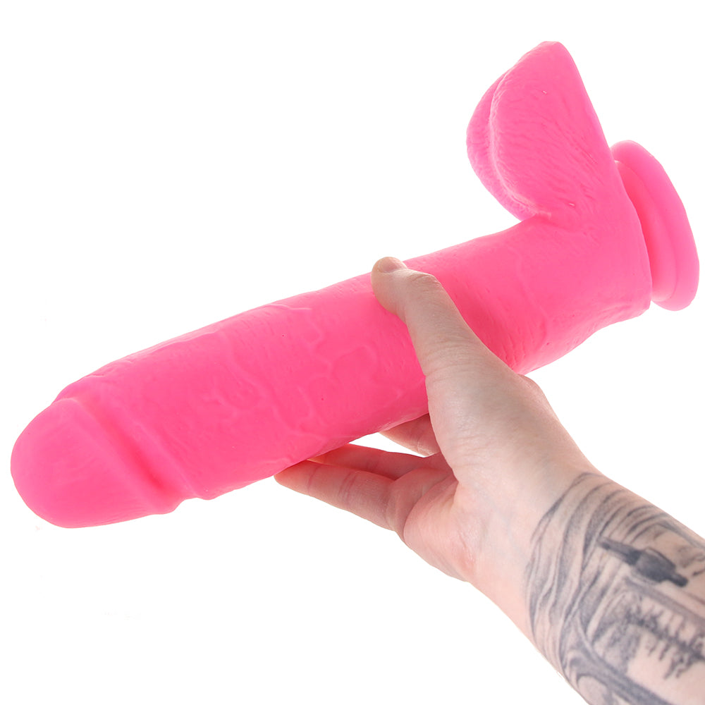 Neo 10 Inch Dual Density Ballsy Dildo in Pink