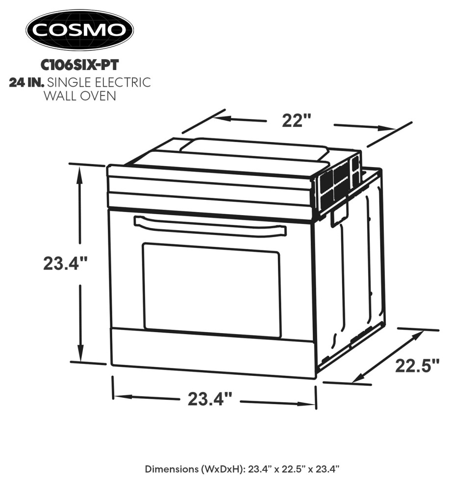 Cosmo Electric Built In Wall Oven 24”   Modern   Ovens   by Cosmo  Houzz