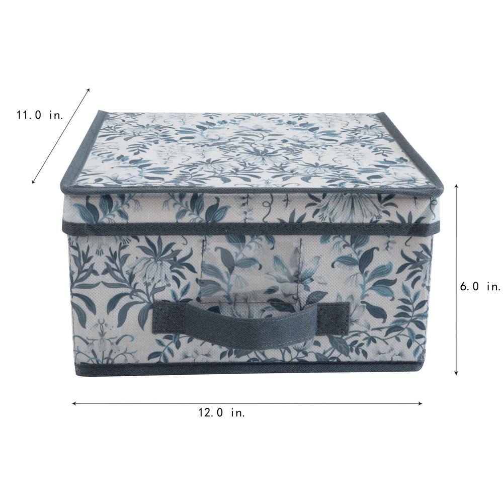 Laura Ashley 3.4 Gal. Medium Storage Box in Parterre Blue LA-95820