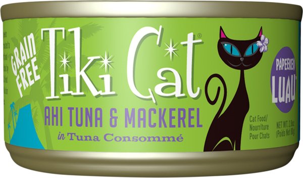 Tiki Cat Papeekeo Luau Ahi Tuna and Mackerel in Tuna Consomme Grain-Free Canned Cat Food