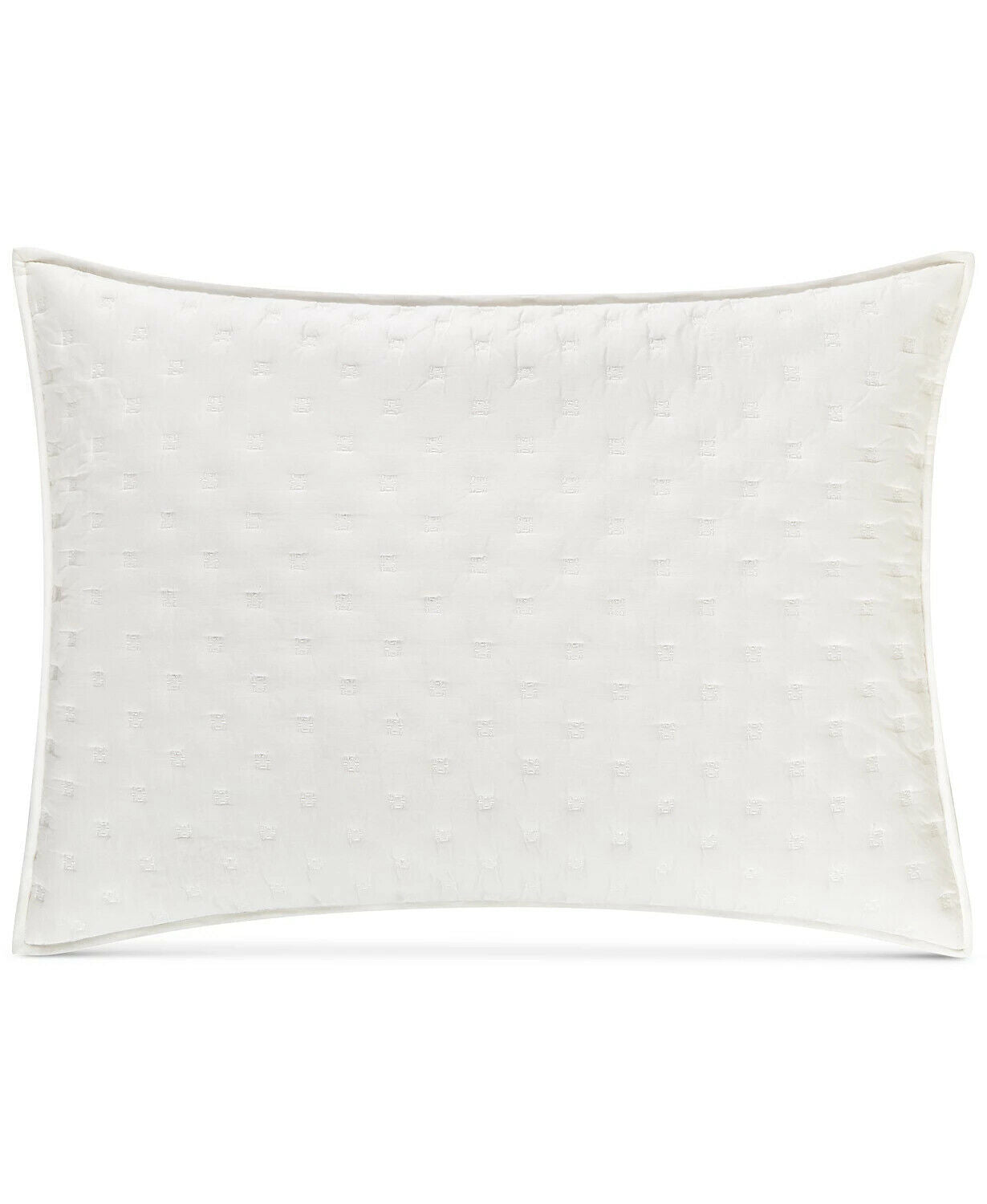 Hotel Collection Geo Quilted Cotton Flange Trim Pillow Sham - KING - White