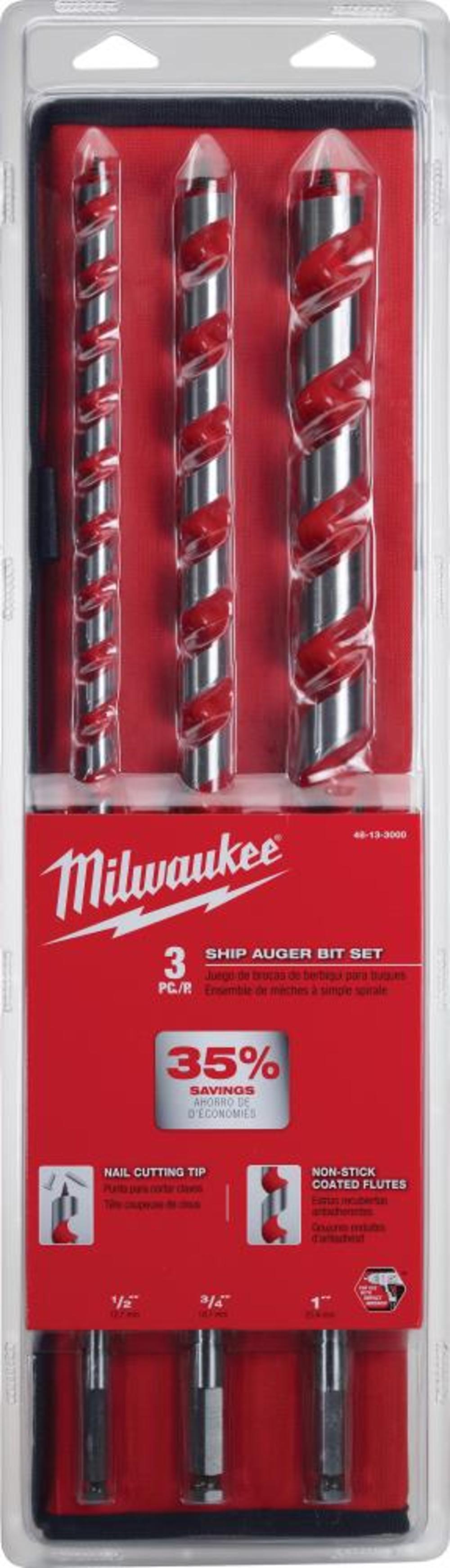 Milwaukee 3 pc. Ship Auger Bit Set 48-13-3000 from Milwaukee