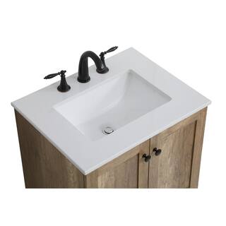 Timeless Home 24 in. W x 19 in. D x 34 in. H Single Bathroom Vanity in Natural Oak with Ivory Quartz Top and White Basin TH5648NO