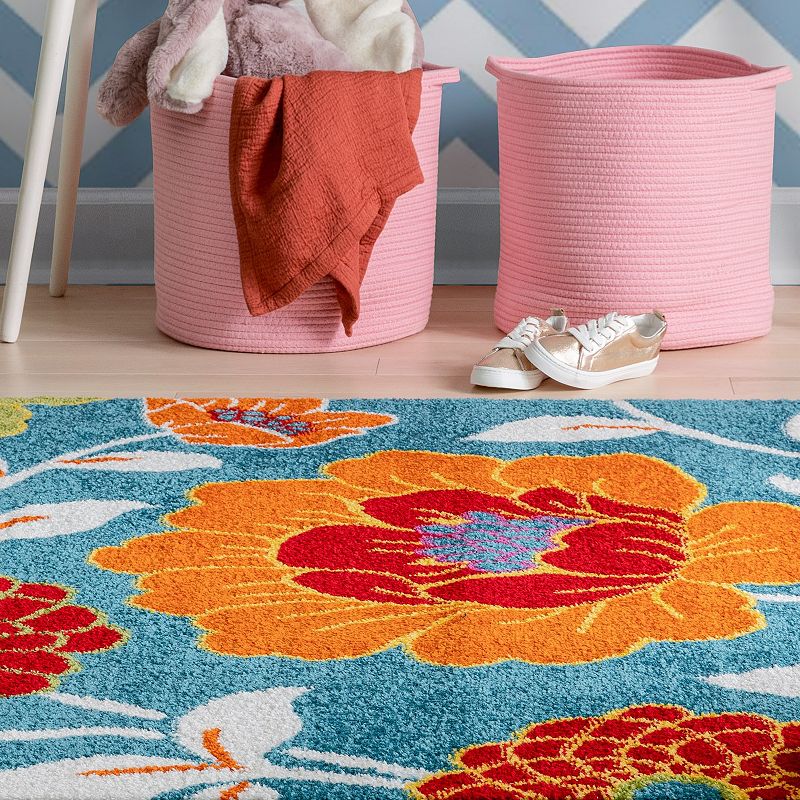 Well Woven StarBright Daisy Flowers Kid's Area Rug