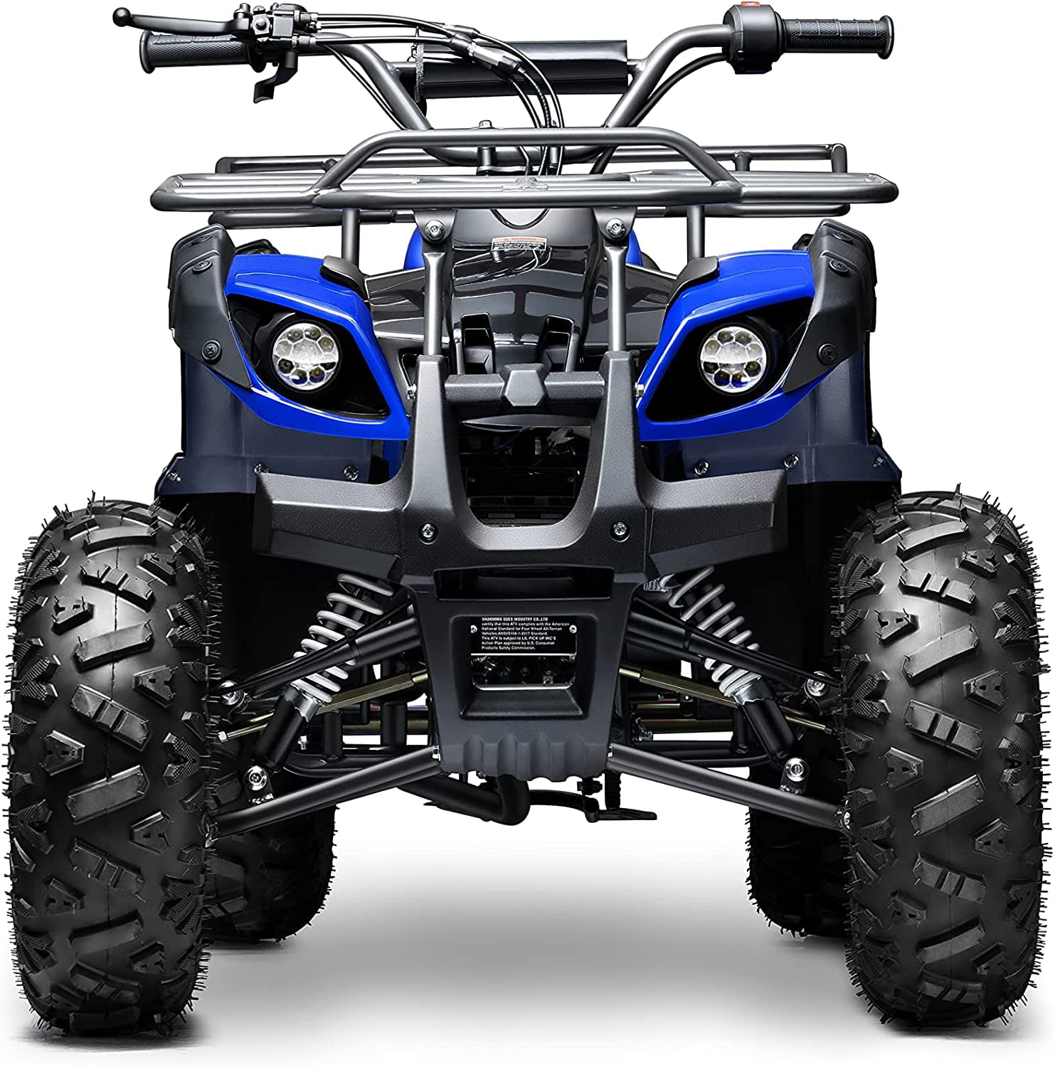 Seangles GAS 125cc ATV Quad 4 Wheeler for Adults and Kids Four Wheelers with Off-Road Tires (Blue)