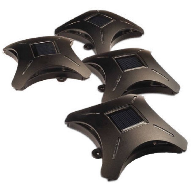 Maxsa Innovations 4pk Ninja Stars Solar Powered Led Accent Deck Lights