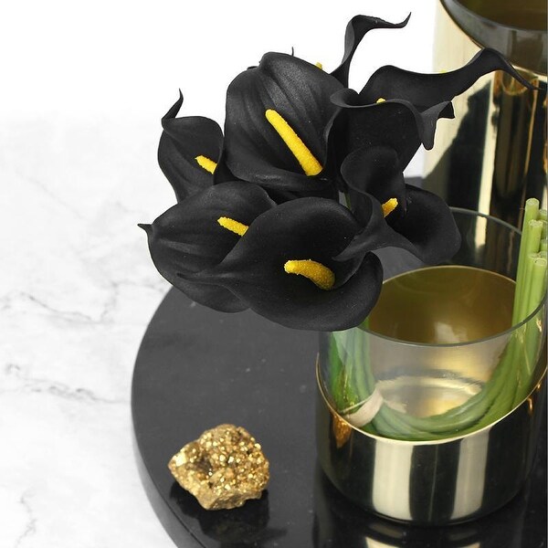 FloralGoods Real Touch 9 Calla Lily Bouquet in Black 13 Tall