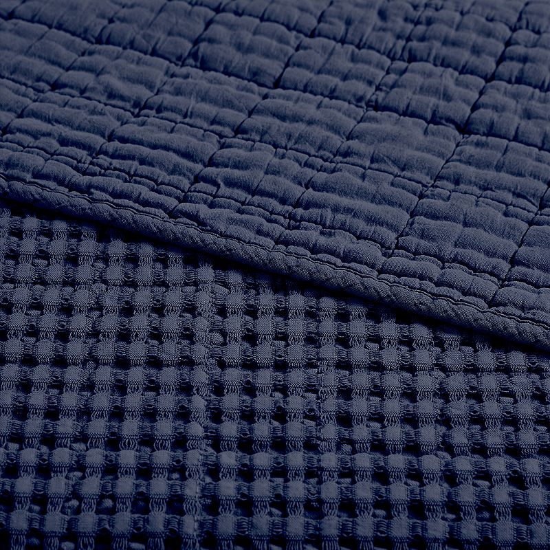 Levtex Home Mills Waffle Navy Quilted Throw