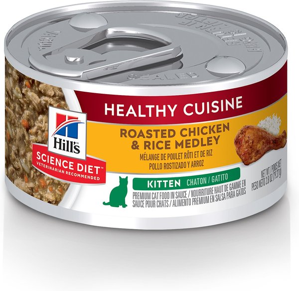 Hill's Science Diet Kitten Healthy Cuisine Roasted Chicken and Rice Medley Canned Cat Food