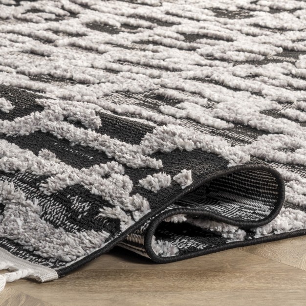 Nuloom Cosette Abstract High Low Textured Tassel Area Rug