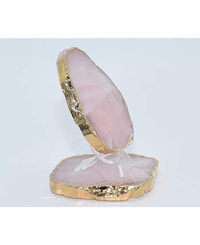 Nature's Decorations - Luxury Rose Quartz Coasters Set of 2