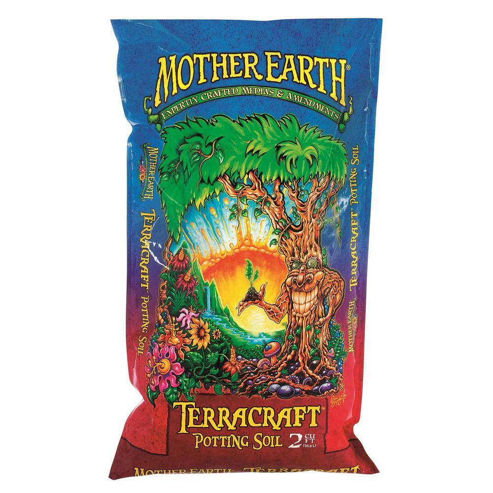 MOTHER EARTH Terracraft Potting Soil 2 cu. ft. with Peat Moss Perlite and Earthworm Castings For Outdoor and Indoor Plants HGC714996