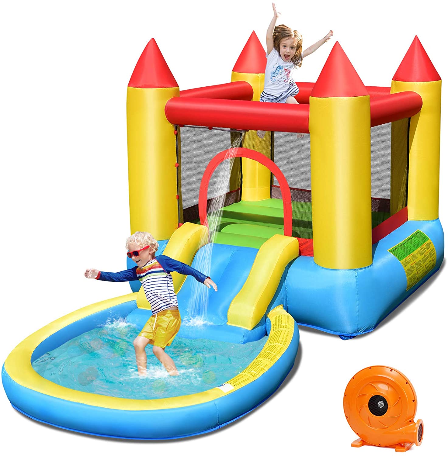 Castle Jumping Bouncer with Water Slide for Outdoor