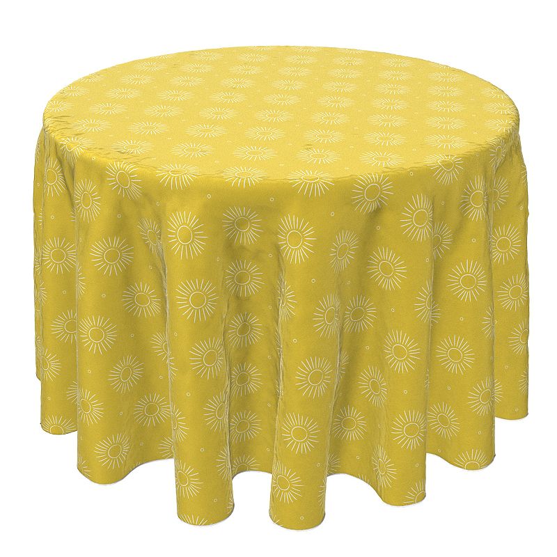 Round Tablecloth， 100% Cotton， 60 Round， Modern Sunrise