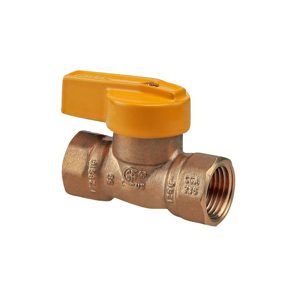 The Plumber's Choice 1 in. Brass FIP Gas Ball Valve (1-Piece) 11PC