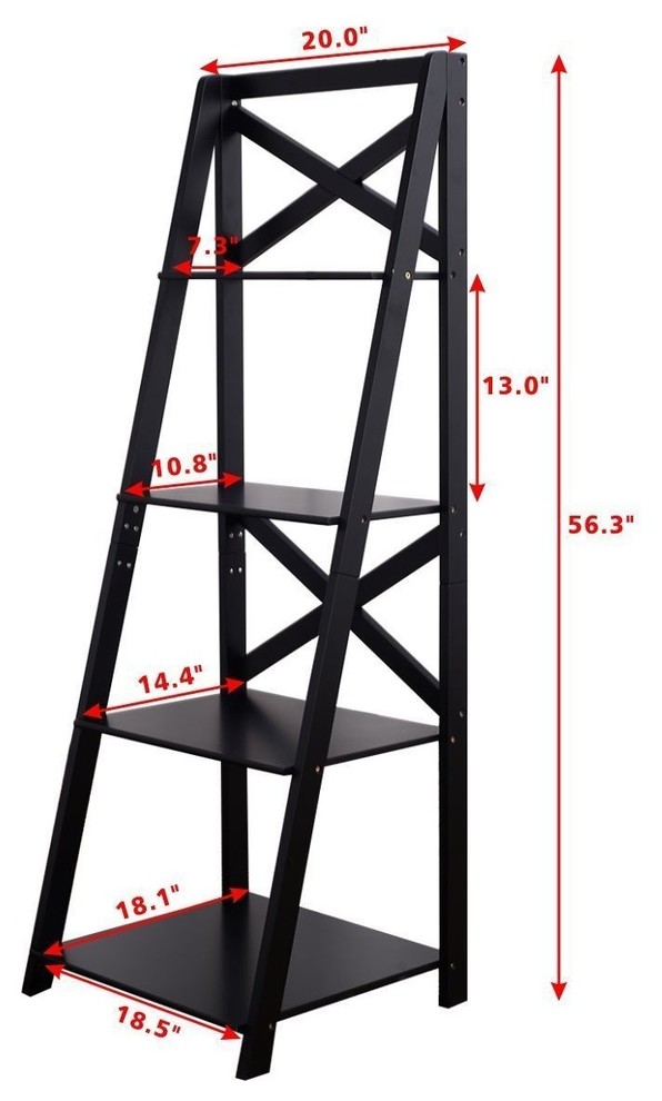 Durable 4 Tier Ladder Space saving Bookshelf   Transitional   Bookcases   by Imtinanz  LLC  Houzz