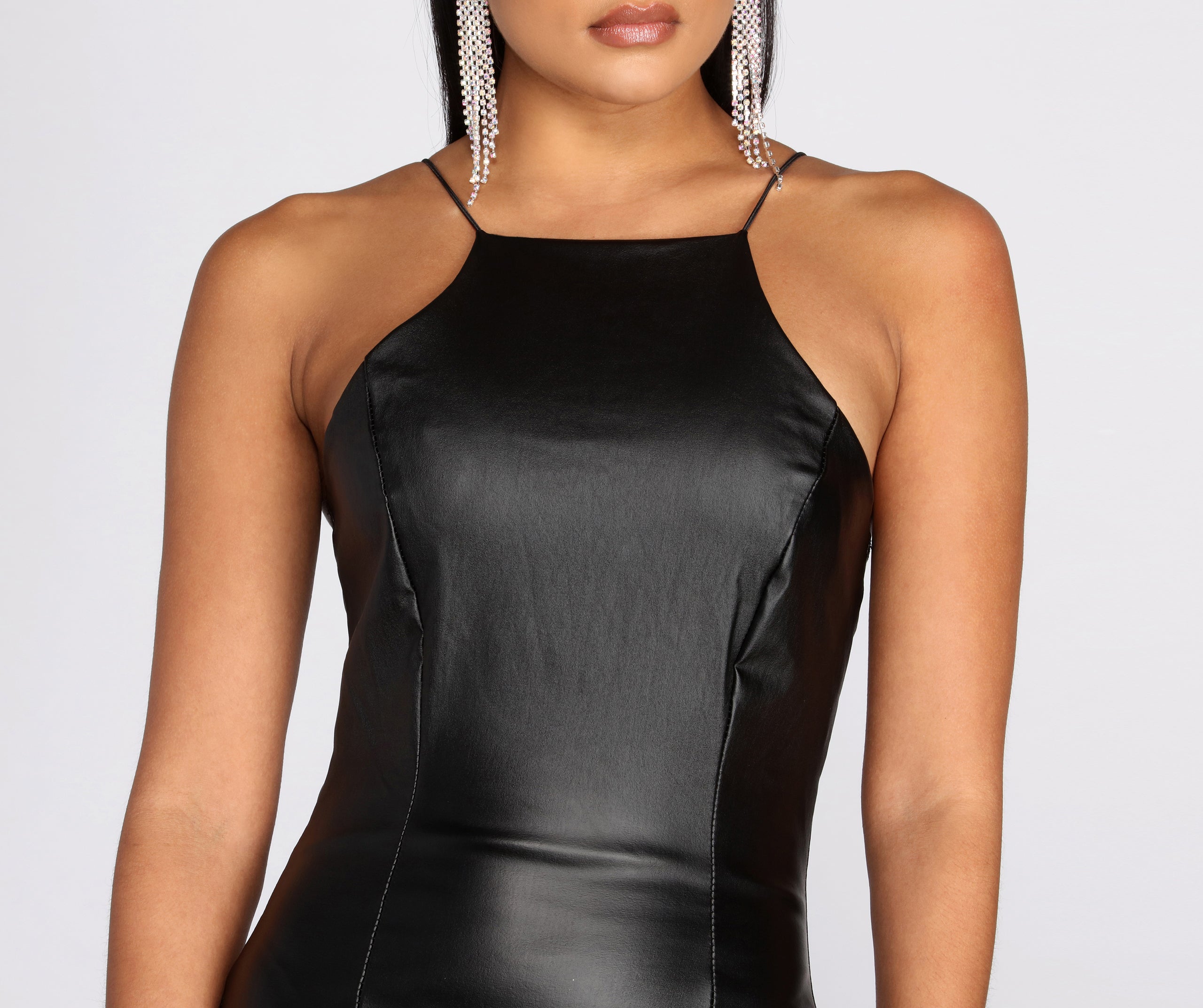 Keep It Edgy Faux Leather Mini Dress