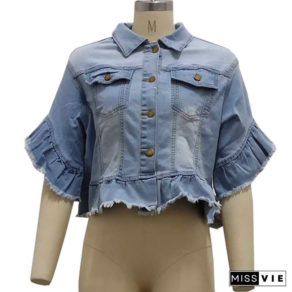 Sexy Fashion Short Slim Fit Denim Jacket