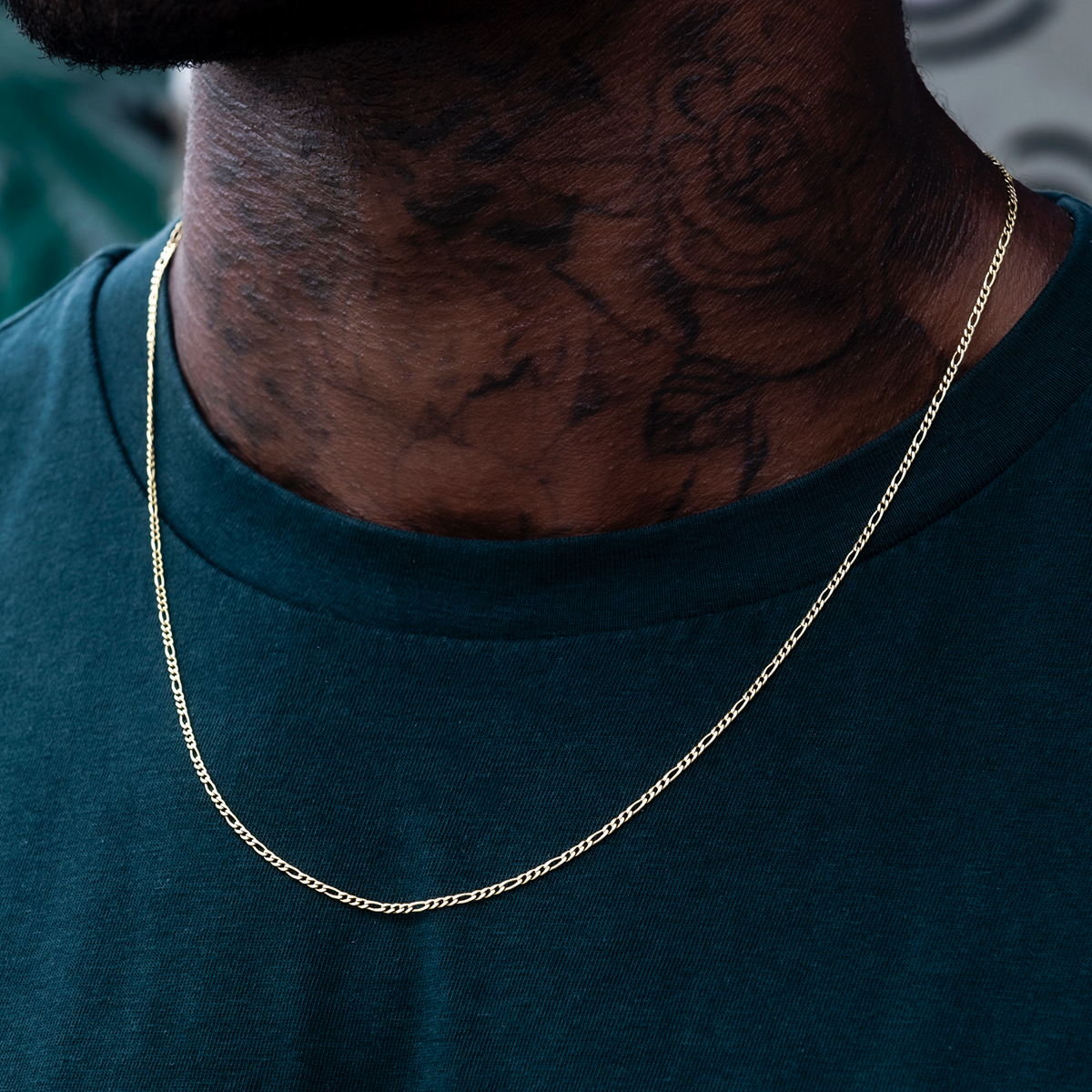 Figaro Chain in Yellow Gold- 2mm