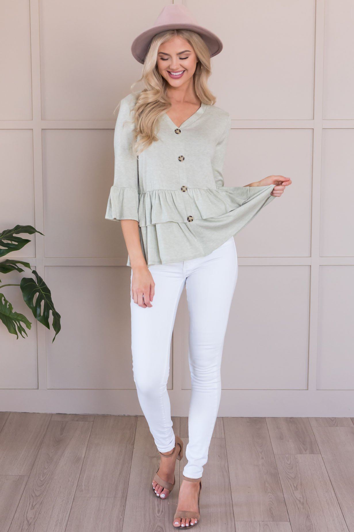 Love For A Lifetime Modest Button Blouse