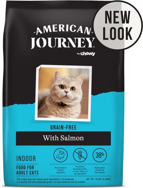 American Journey Indoor Recipe with Salmon Grain-Free Dry Cat Food， 12-lb bag