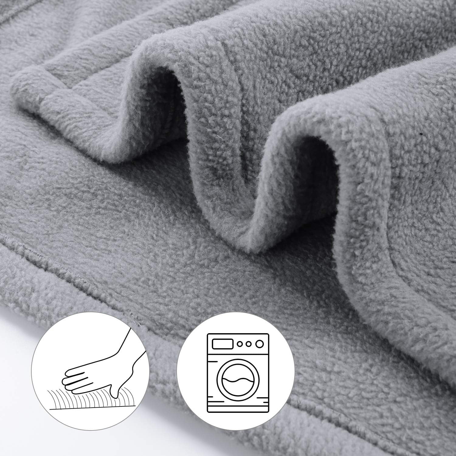 Electric Heated Blanket Twin Size 62'' x 84'' Polar Fleece Full Body Warming with Auto-off 4 Temperature Settings Overheat Protection - Gray