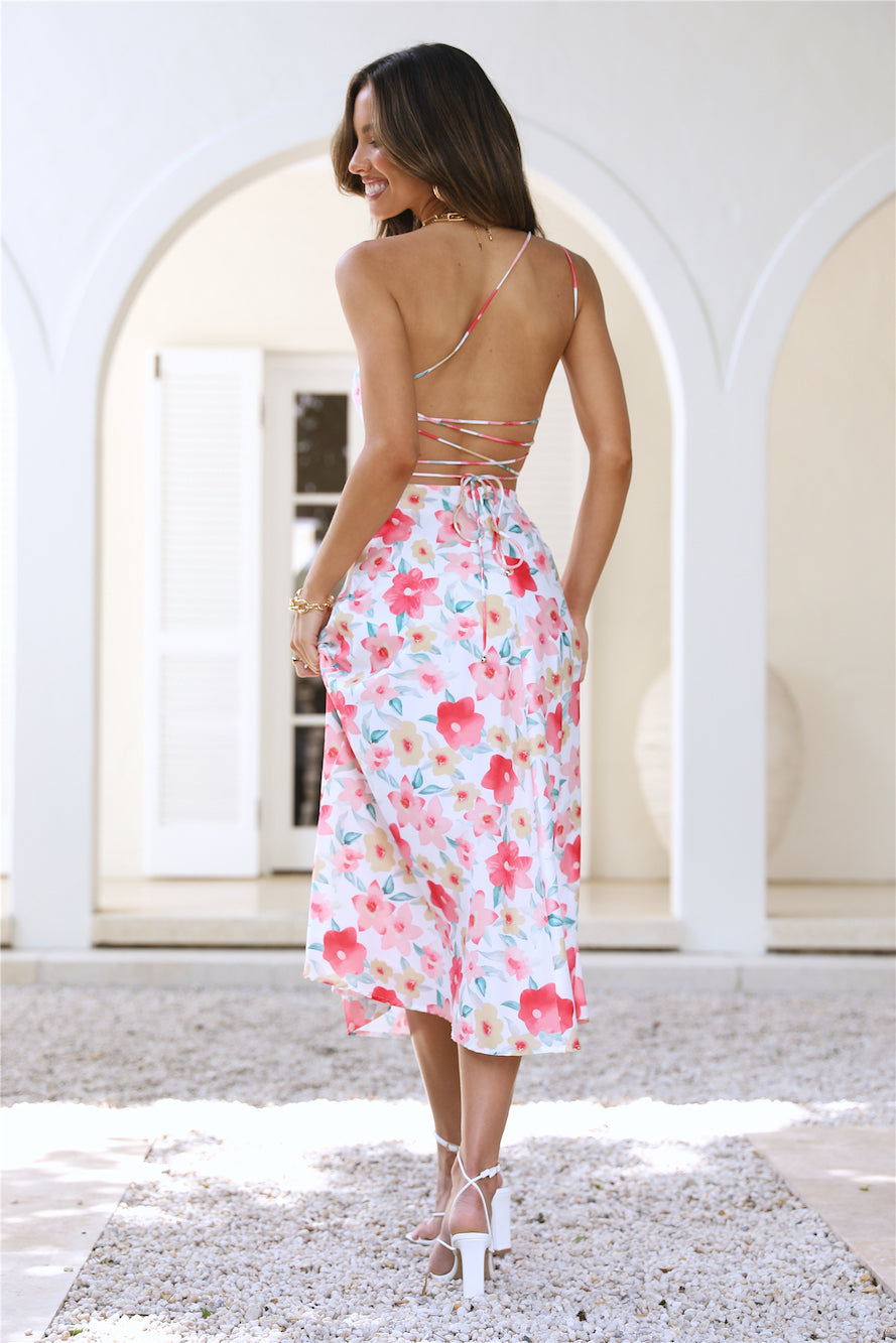 Beach Walks Midi Dress Pink