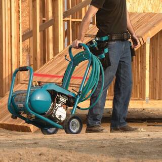 Makita 5.2 Gal. 3.0 HP Electric Single Tank Air Compressor with Bonus 15 Degree 1-34 in. Pneumatic Coil Roofing Nailer MAC5200-AN454