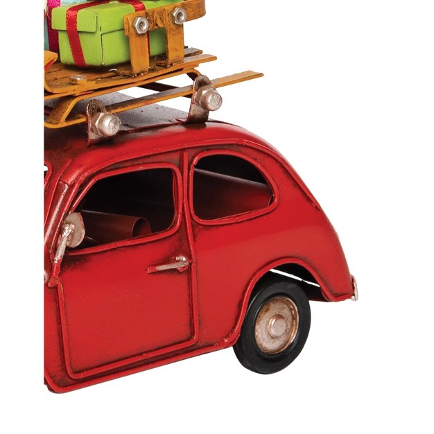 Gallerie Ii Red Car W luggage Figurine