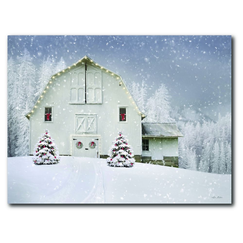 COURTSIDE MARKET White Barn Canvas Wall Art