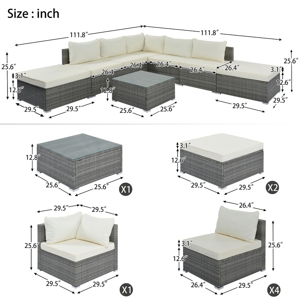 8 Pieces Outdoor Patio Furniture Sets