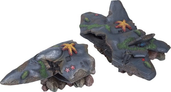 Penn-Plax Fighter Jet Wreck Aquarium Ornament