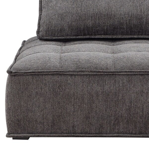 Upholstered Armless Accent Chair Lazy Sofa Seating， Linen