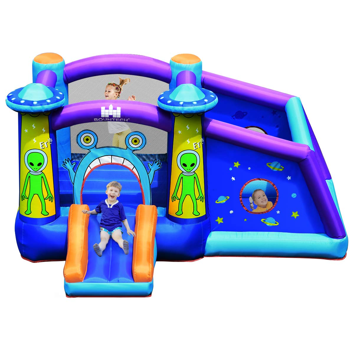 BOUNTECH Inflatable Bounce House, Alien Style Bouncy Castle w/ Large Jumping Area