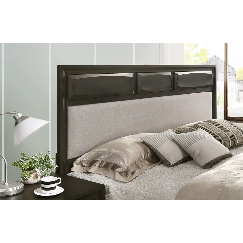 Roundhill Furniture Oakland Antique Grey Wood Storage Platform Bed