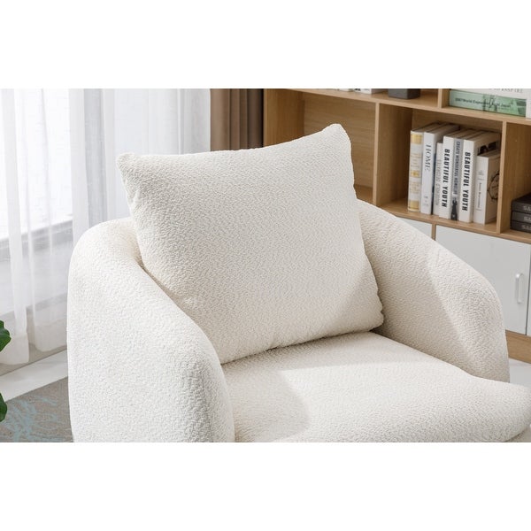 Swivel Barrel Sofa Accent Chairs Armchair Living Room Chairs， Beige