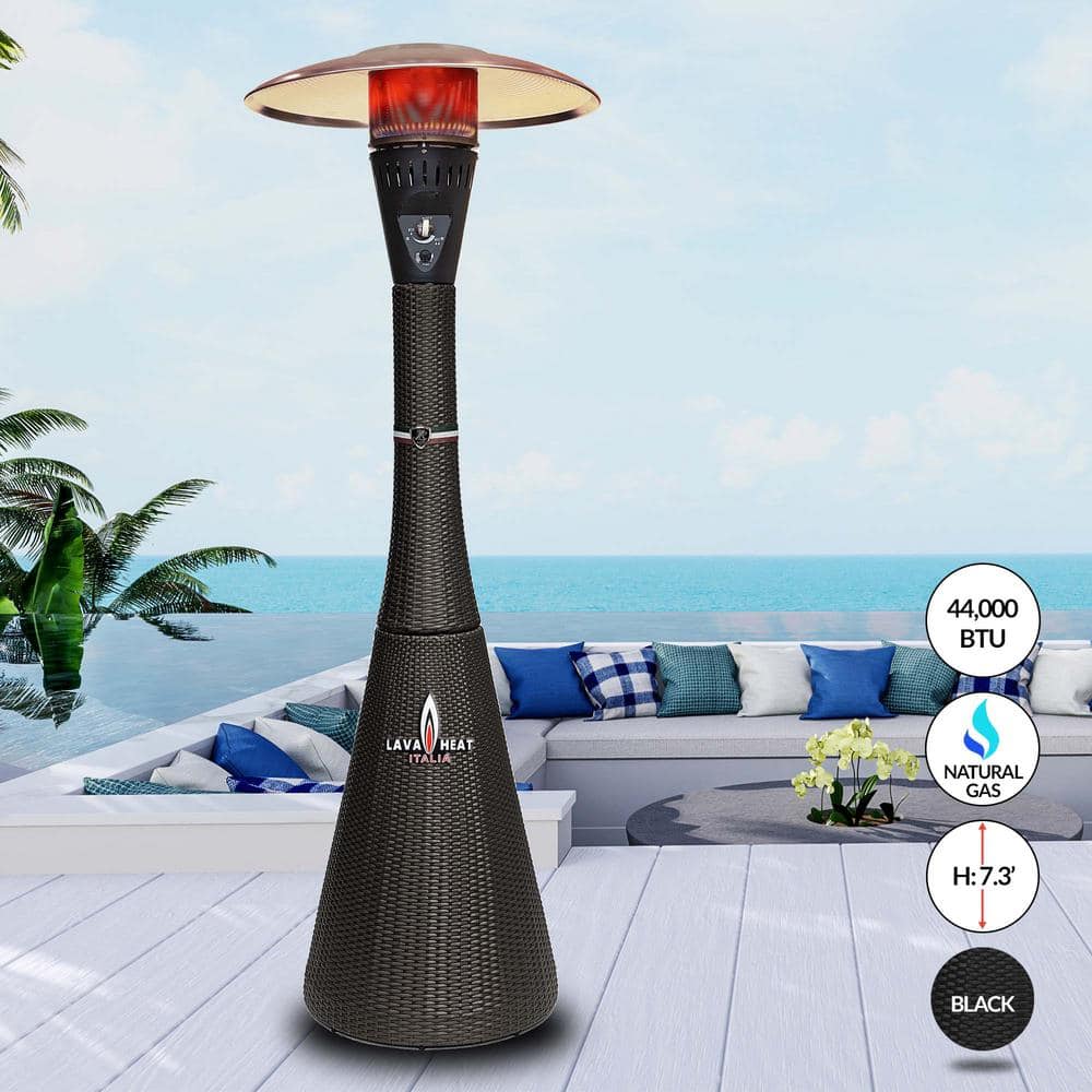 Lava Heat Italia Palermo 46,000 BTU 7 ft. Black Wicker Gas Patio Heater TL7MGBLW