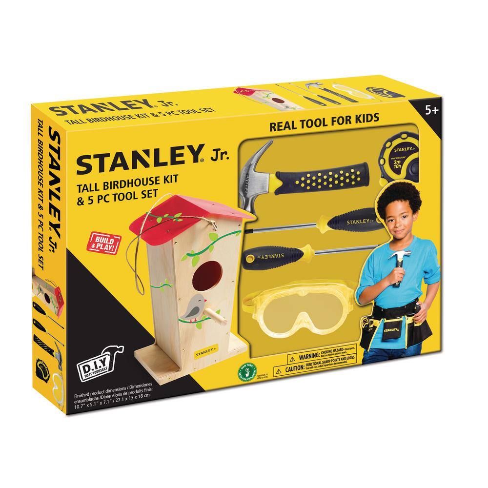 Stanley Jr Tall Birdhouse Kit and 5-Piece Tool Set (Tool Belt Not Included) STOK008-T05-SY