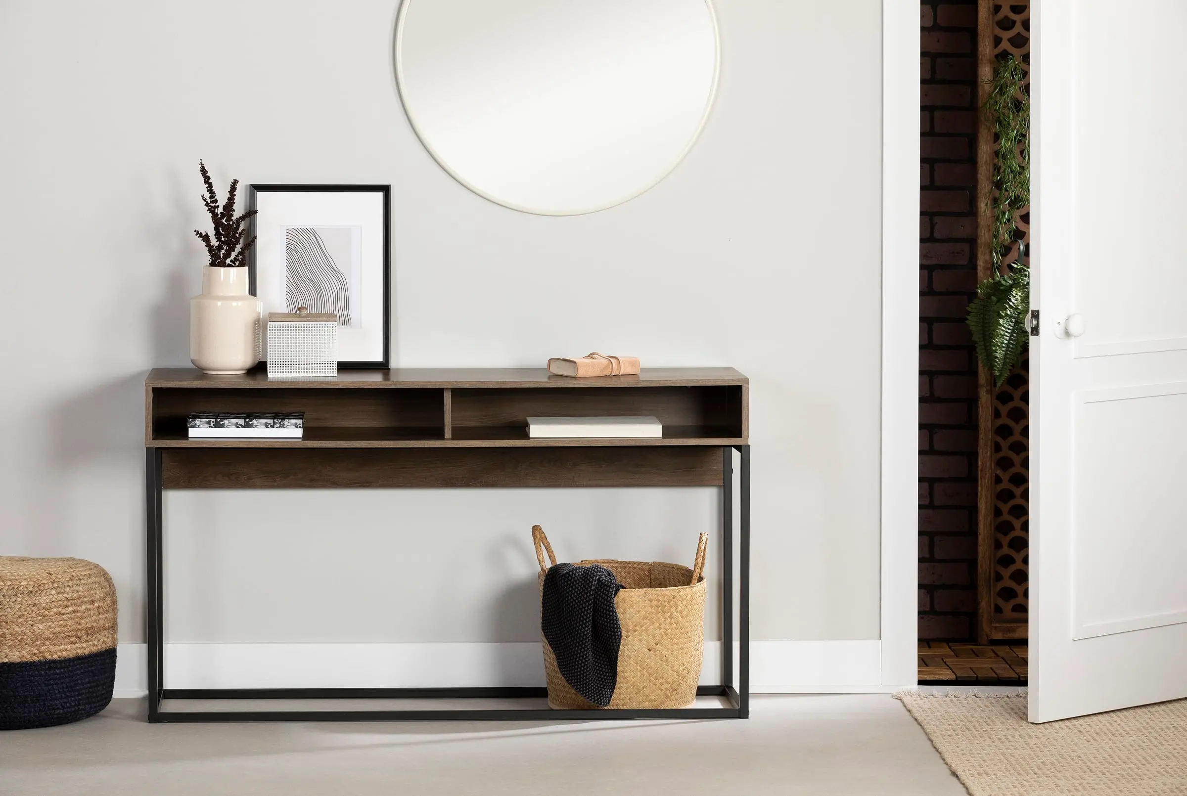 Mezzy Brown Console Table - South Shore