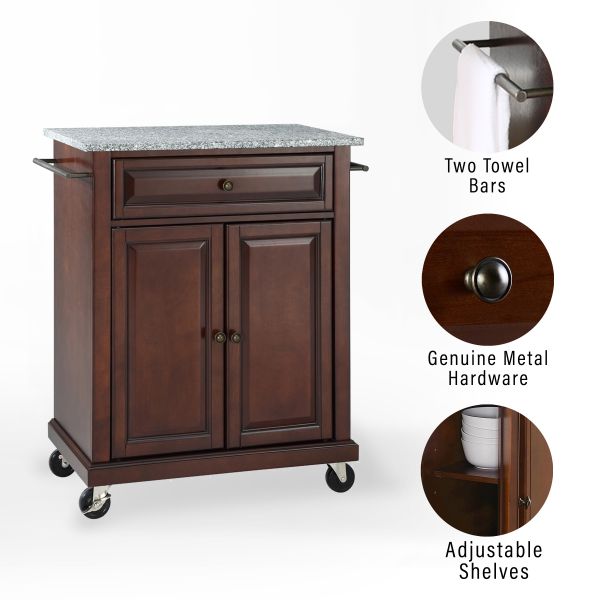 Compact Granite Top Kitchen Cart