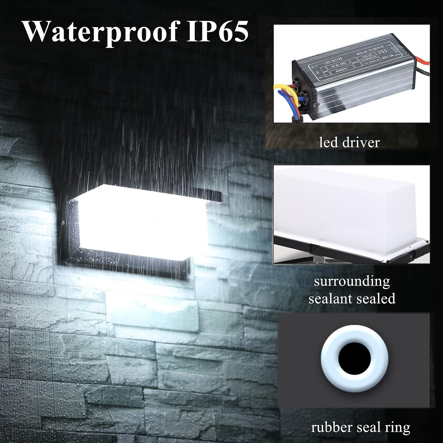 18w Modern Outdoor Wall Sconce Led Waterproof Ip65 Anthracite Aluminum Lighting Decoration Light  Cool White